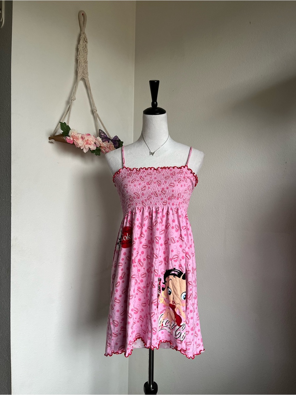 Y2K Betty Boop Pink Pajama Dress size L